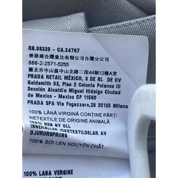 Miu Miu Gray Pleated Wool Skirt With Button Detail Made In Italy - Picture 7 of 9